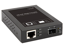 10GBASE-T PoE+ to 10GBASE-X SFP+ Media Converter