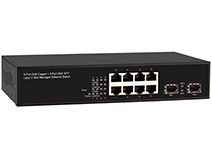 8-Port 10/100/1000M RJ45 and 2-Port 1G SFP Web Smart Switch